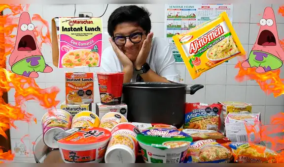 Mezclan todas las marcas de fideos instantáneos en enorme olla y el resultado impacta [VIDEO]