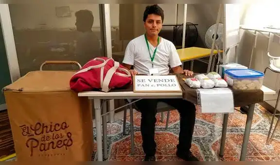 El joven que paga sus estudios universitarios vendiendo panes con pollo 
