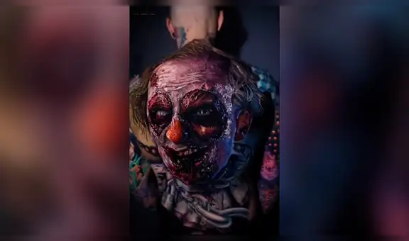 Facebook viral: chico se tatúa payaso ‘diabólico’ y aterrador detalle sorprende a miles [VIDEO]