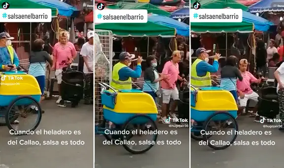 El dúo perfecto: heladero acompaña con su corneta a cantante de salsa callejero en el Callao