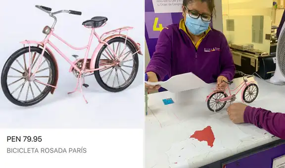 Pensó que había comprado una bicicleta a bajo precio, pero acabó recibiendo un adorno de casa[FOTOS]