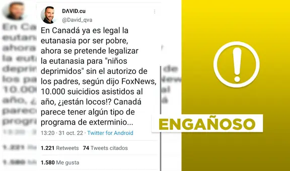 Es engañoso afirmar que Canadá promueve la eutanasia en niños deprimidos