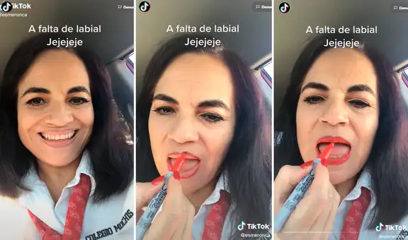 A falta de lápiz labial, mujer se pinta la boca con plumón rojo y escena se hace viral