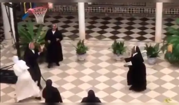 Monjas deciden combatir el estrés de la cuarentena jugando vibrante partido de baloncesto [VIDEO]