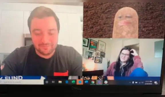 Jefa aparece como una papa al activar filtro durante videoconferencia de trabajo [FOTOS]