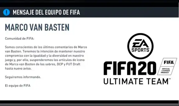 FIFA 20: Marco van Basten desaparece del videojuego como castigo por lanzar frase nazi