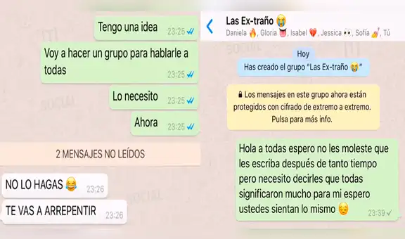 WhatsApp Viral: agregó a sus exnovias a chat y les hace insólita propuesta