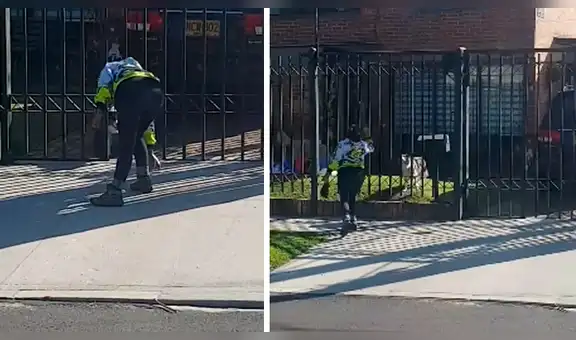 Perro encerrado quiere jugar y usa gracioso truco para retener a una mujer de la calle [VIDEO]