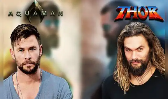 Marvel y DC Comics: Jason Momoa y Chris Hemsworth 'intercambian’ personajes [FOTOS]