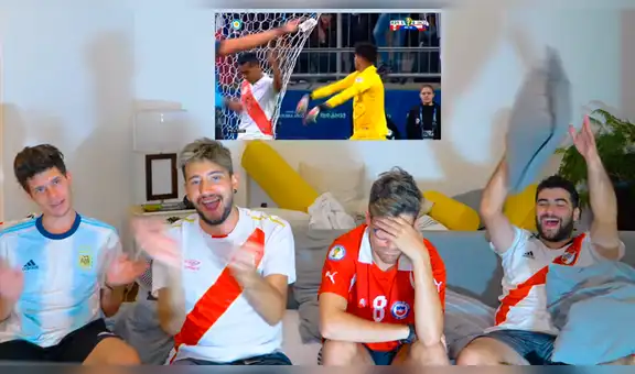 Hinchas argentinos tuvieron una emotiva reacción a la contundente goleada de Perú a Chile  [VIDEO] 