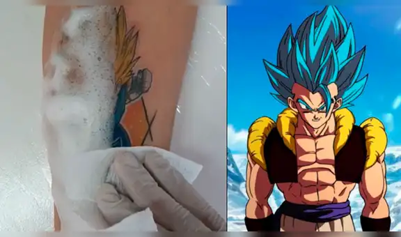Fan de Dragon Ball Super se hace tatuaje ‘ultra realista’ de Gogeta y resultado sorprende a miles [VIDEO]