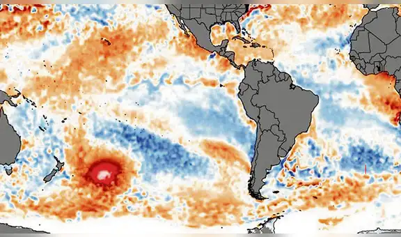 Gigantesca masa de agua caliente se avecina peligrosamente a Sudamérica