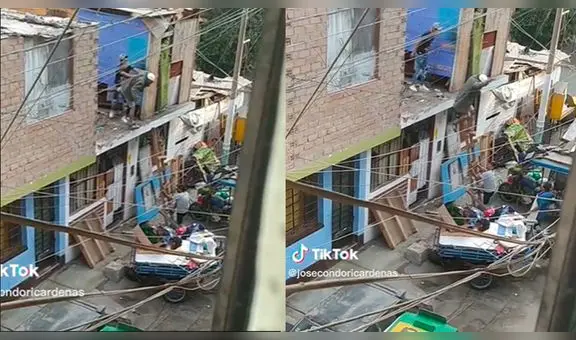Captan cómo 2 recicladores se lanzan de segundo piso en medio de una discusión