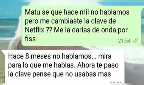 WhatsApp Viral: Su expareja le pidió su clave de Netflix y él le propuso esto [FOTOS]