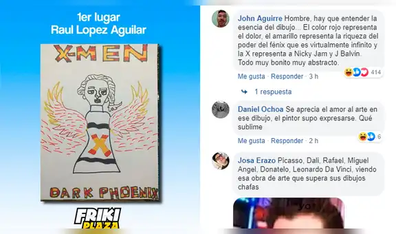 Fanáticos juzgan al primer puesto de un concurso de dibujo [FOTOS]