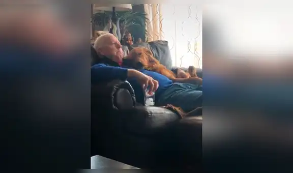 Mujer deja solo a su padre con su perro y al regresar los encuentra en emotiva escena [VIDEO]