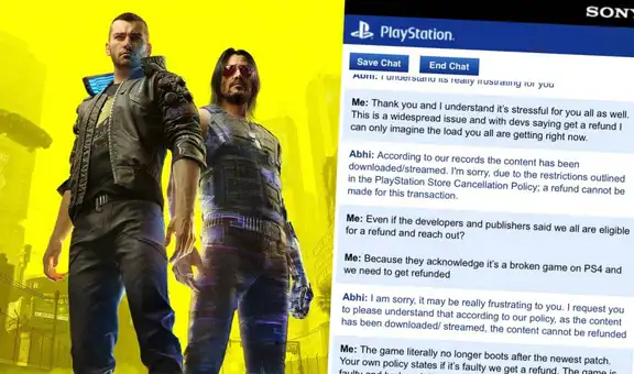 Cyberpunk 2077: reportes de usuarios señalan que Sony se negó a reembolsar