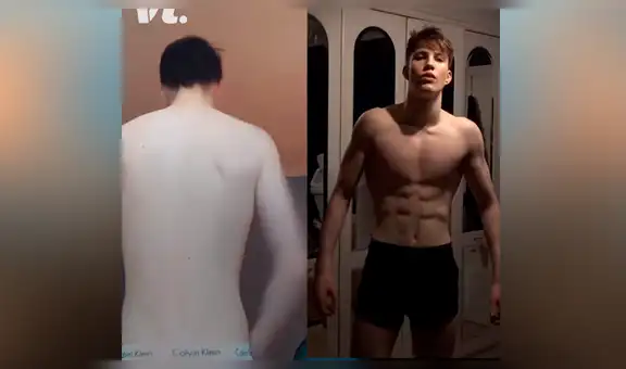 Delgado joven decide ir al gimnasio y tras varios meses tiene radical cambio de aspecto [VIDEO]