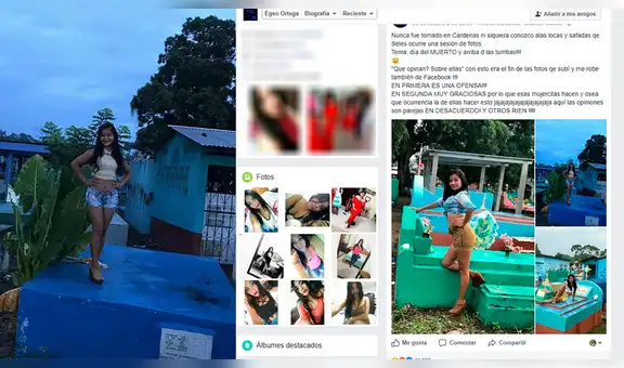 Facebook: polémica por modelos que posaron sobre tumbas por Halloween [FOTOS]