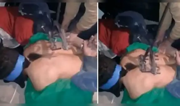 Con hierro ardiente: furioso grupo marca frase "por rata" a presunto ladrón 