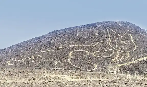 Descubren figura de un felino en Pampa de Nasca