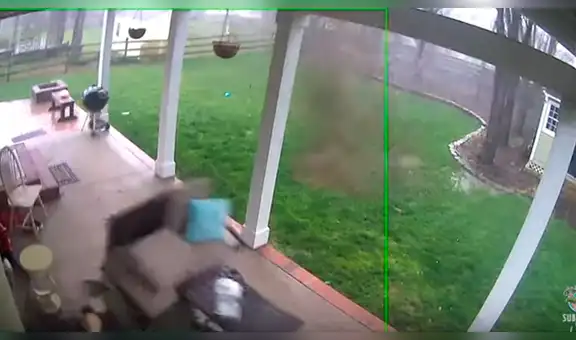 Tornado hace que árbol ‘vuele por los aires’ y cámara de seguridad registra épico momento [VIDEO]