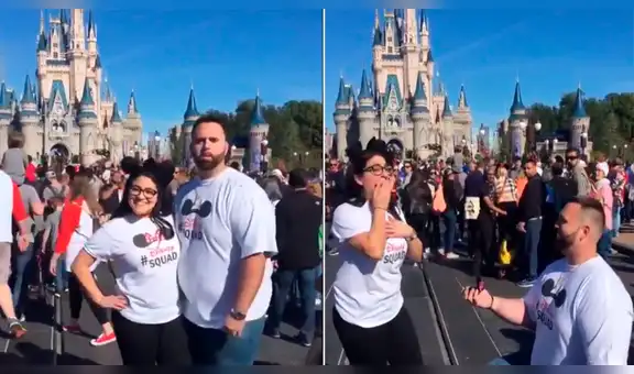 Facebook: fanático de Mickey Mouse le pide matrimonio a su novia frente al castillo de Disney [VIDEO]