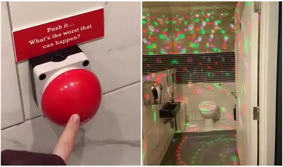 TikTok viral: pulsa extraño botón en baño de restaurante y ambiente se transforma en una discoteca