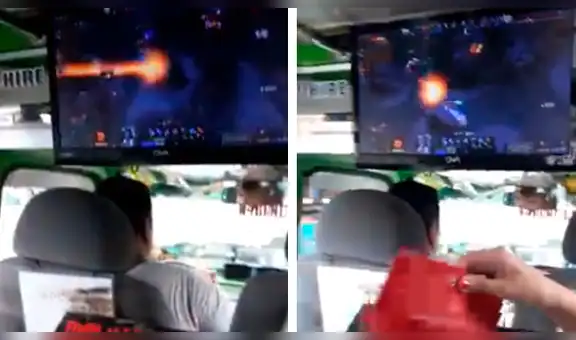 Facebook: cobrador instala un monitor de PC en su combi para aprender a jugar Dota 2