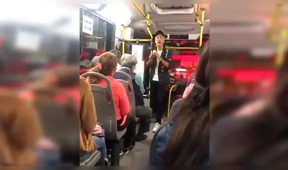 Facebook: joven sube a bus y sorprende con remix de canciones religiosas y reggaetón [VIDEO] 