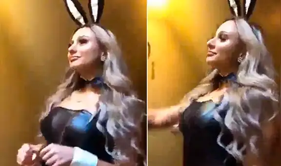 Facebook viral: sexy 'conejita de playboy' pide dulces y vive terrorífico momento [VIDEO]