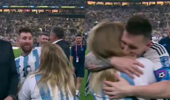 ¡Un abrazo de corazón! El emotivo momento que Messi protagonizó con la mamá del ‘Kun’