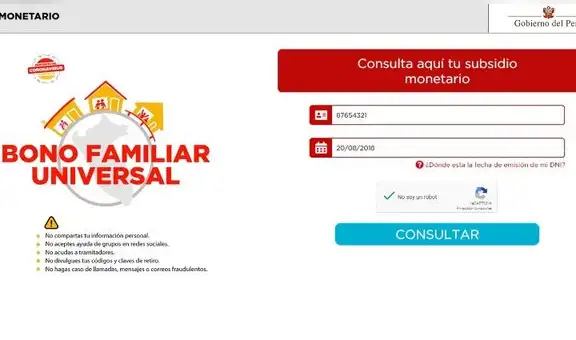 Bono Familiar Universal: LINK oficial para acceder al subsidio e inscribirte en el Registro Nacional de Hogares
