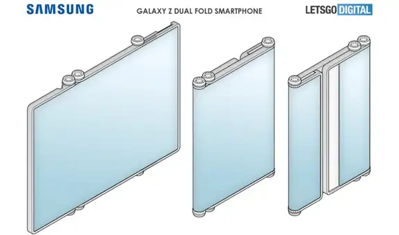 Samsung desarrollaría un teléfono plegable que se convierte en computadora portátil [FOTOS]