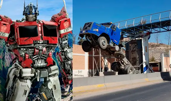 Volquete termina atrapado en puente y desata divertidos comentarios en redes: Es un Transformers