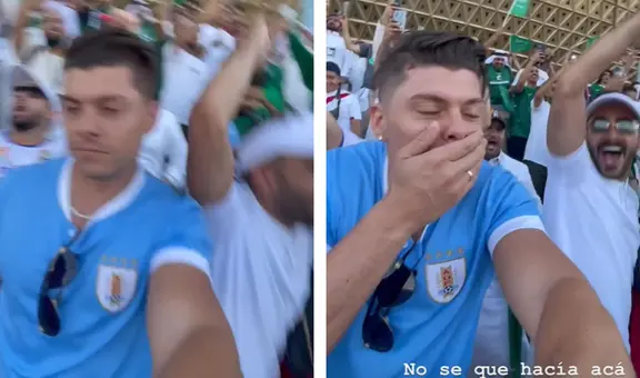 Ignacio Baladán recibe codazo mientras hinchas de Arabia Saudita celebraban victoria ante Argentina