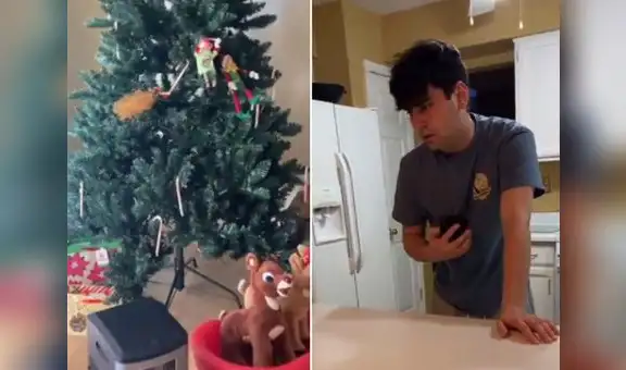 Joven planifica divertida broma para su novio y le hace creer que ya es Navidad
