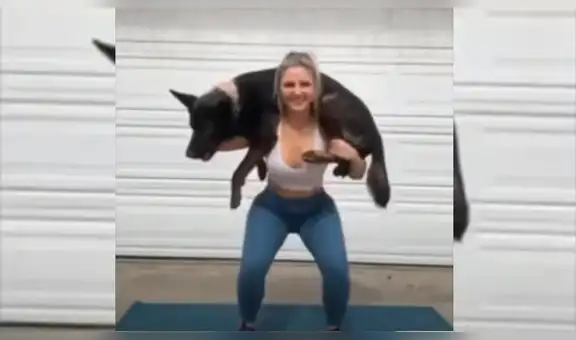 Mujer entrena con su perro en cuarentena y ambos protagonizan divertida escena [VIDEO]