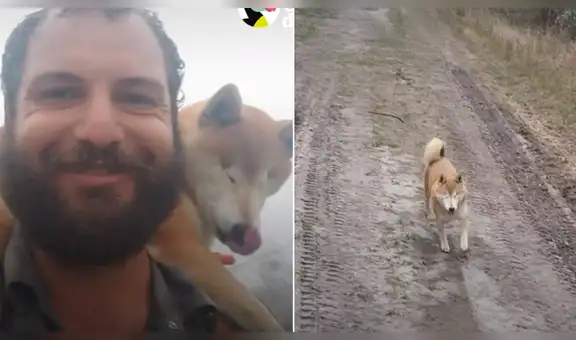 Hombre viaja a pie junto a su perrita ciega y la carga por más de 1.000 kilómetros [VIDEO]