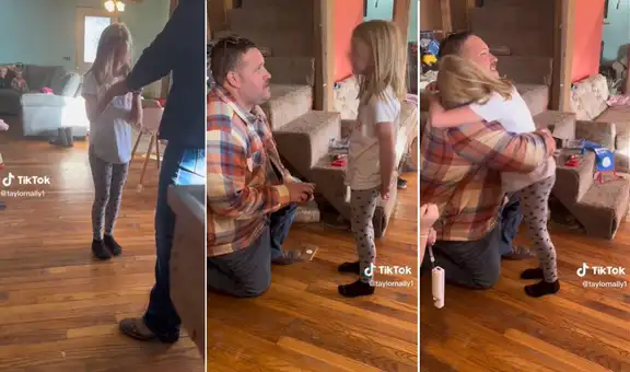 Hombre se arrodilla delante de la hija de su pareja para pedirle ser su padrastro 