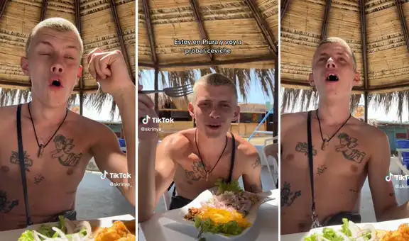 Joven turista prueba ceviche por primera vez en Piura y su reacción se vuelve viral