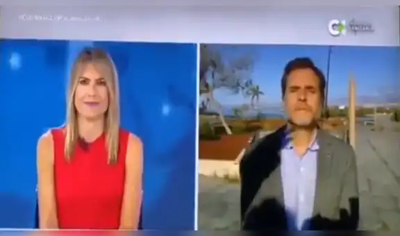 Reportero no se da cuenta que estaba en vivo y duerme frente a cámaras  [VIDEO]