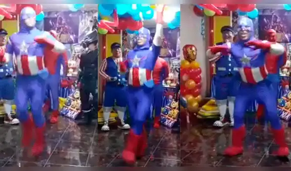 Facebook viral: Capitán América peruano es sorprendido dando coquetos bailes en fiesta [VIDEO]