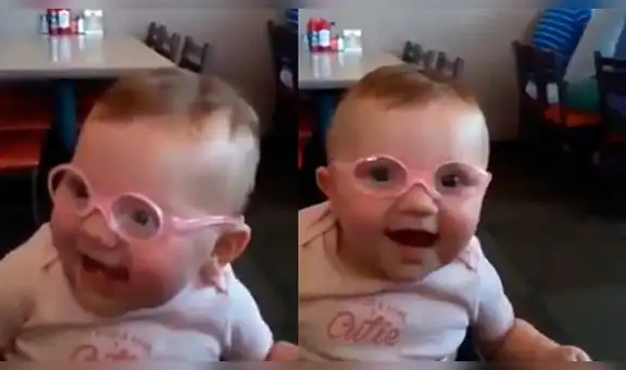 Colocan lentes a bebé por primera vez y tiene conmovedora reacción [VIDEO] 