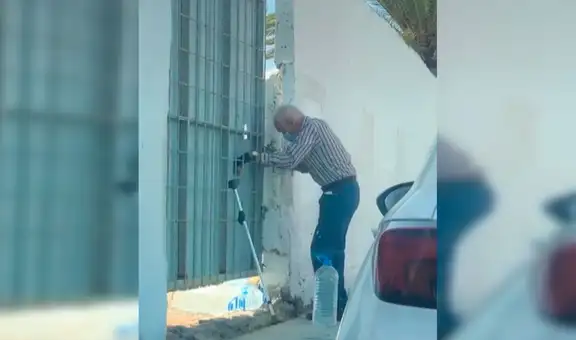 Anciano va todos los días a una casa abandonada para darle agua y comida a un gato [VIDEO]