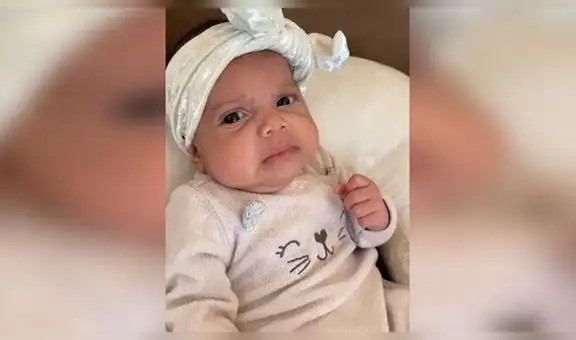 Bebé tiene peculiar reacción luego de ver un video de ella misma llorando [VIDEO]