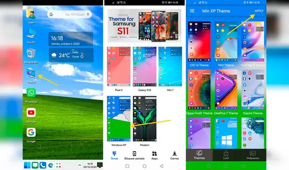 ¿Te gustaría que tu teléfono Android luzca el aspecto y tenga los íconos de Windows XP? [VIDEO]