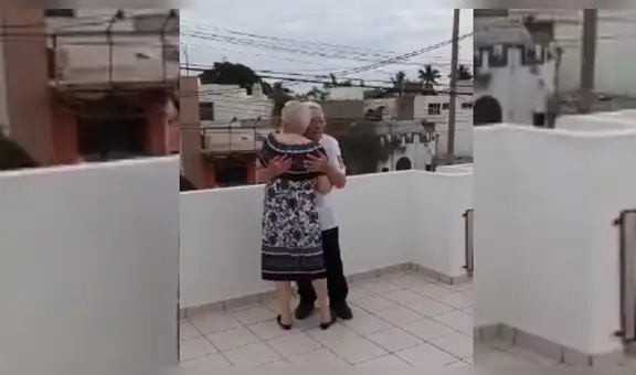 Ancianos celebran aniversario de bodas en cuarentena y bailan en el techo de su casa [VIDEO]
