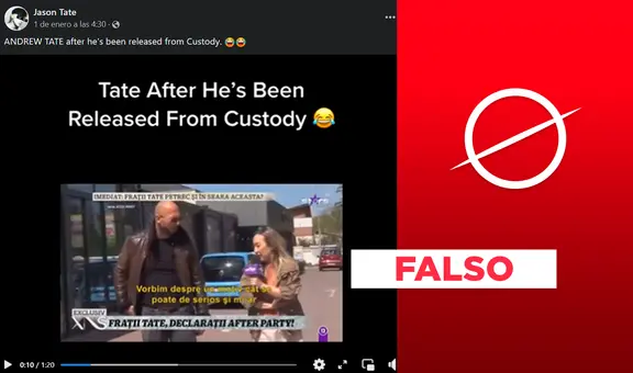 No, Andrew Tate no ha salido de la cárcel y video de entrevista viral es de abril