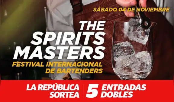 La República te regala 5 entradas dobles para asistir a la competencia internacional de bartenders "The Spirits Masters"